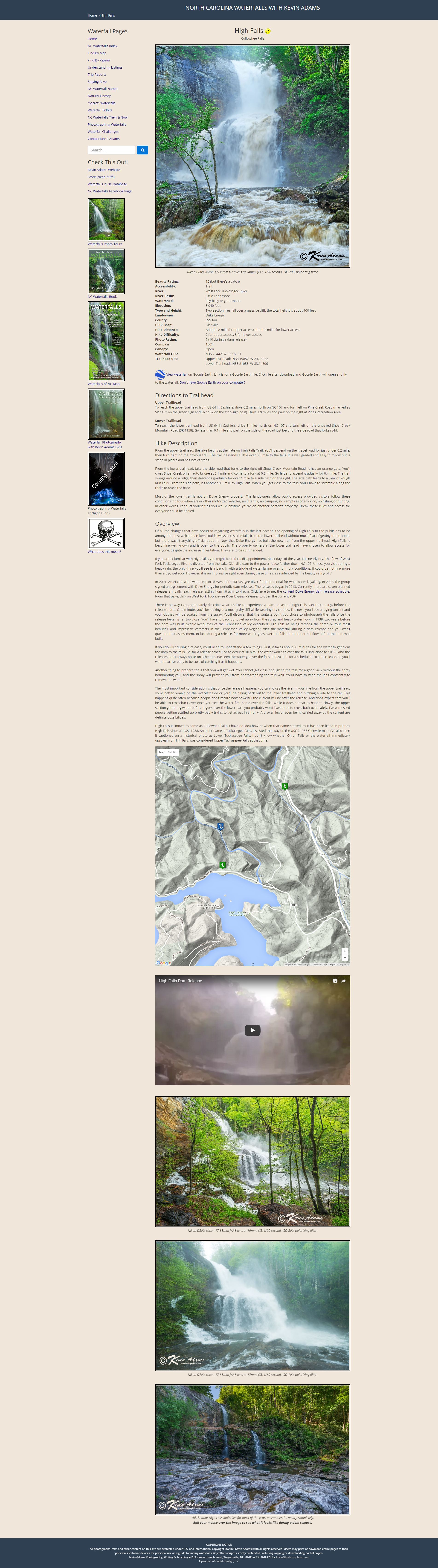 North Carolina Waterfalls - Detail Page