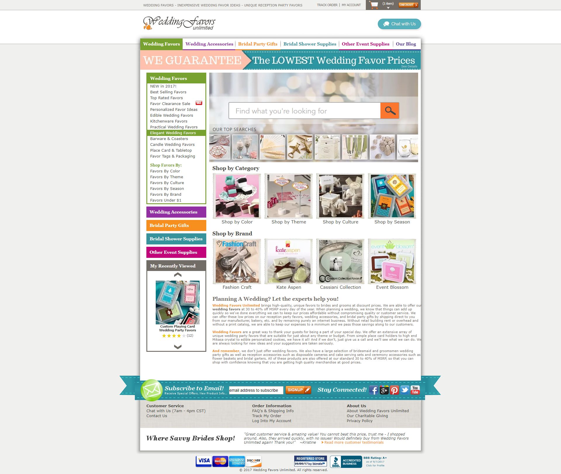 WeddingFavorsUnlimited.com Home Page