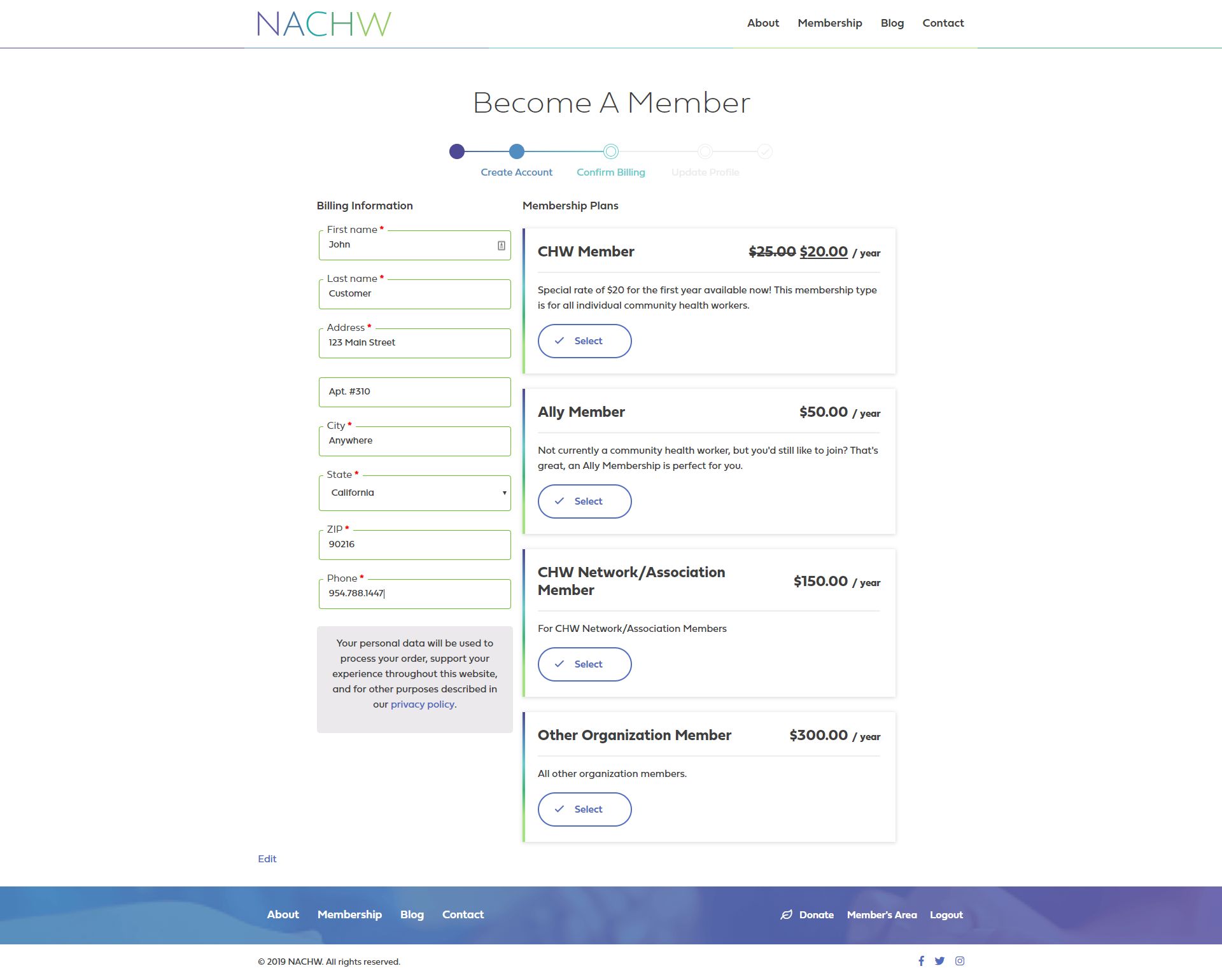 NACHW.org - Checkout
