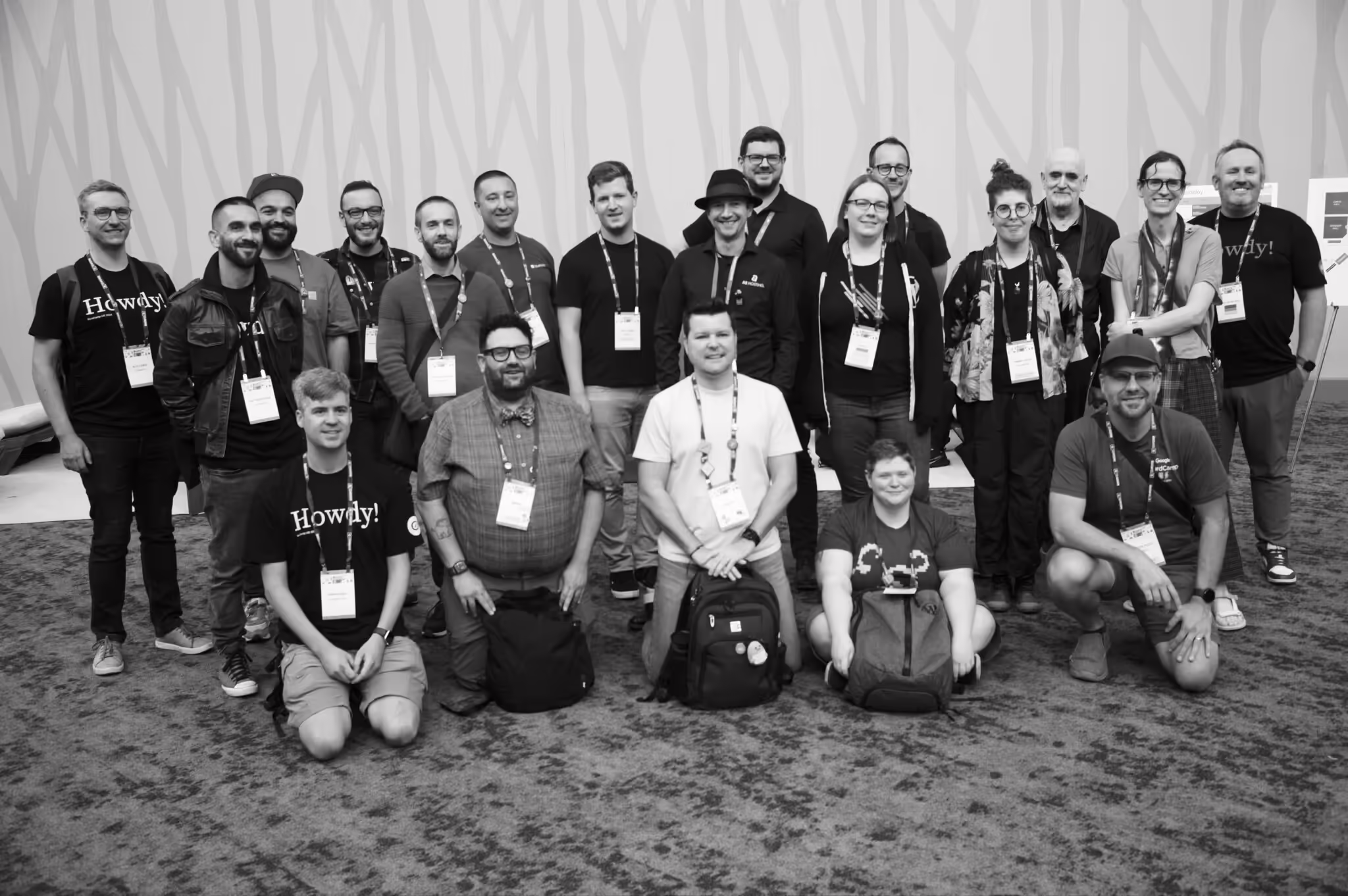 A group photo of "An informal meetup of WordPress Core committers" at WordCamp US 2024